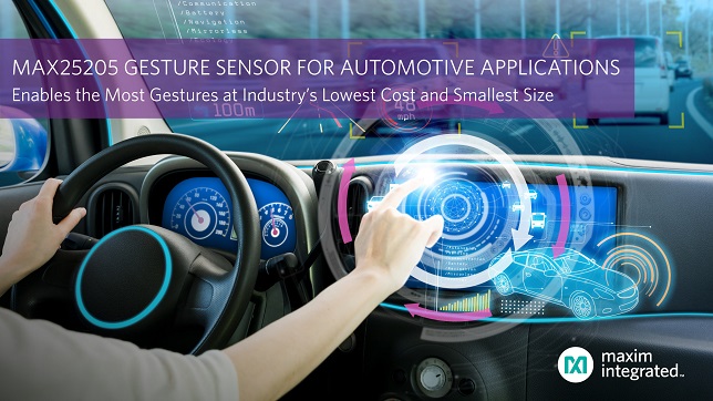 Maxim Integrated enables dynamic gesture sensing for automotive applications