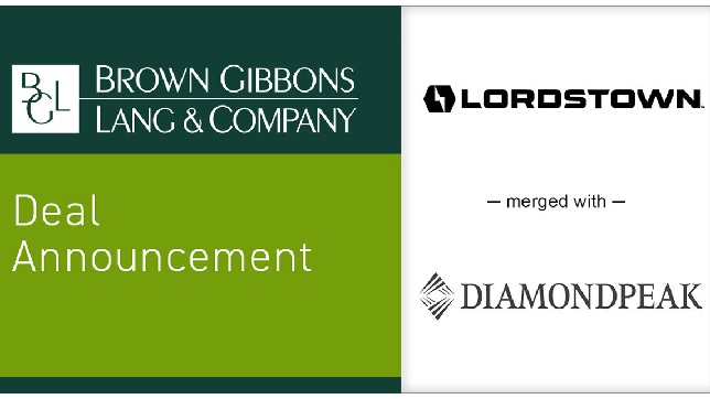 BGL announces the merger of Lordstown Motors Corporation with DiamondPeak Holdings Corporation in a transaction valued over $1.6 billion