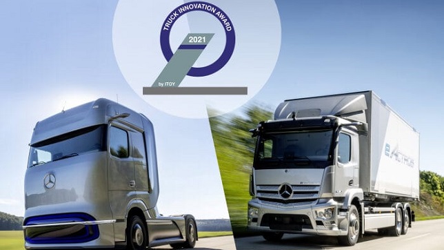 The most innovative trucks for the electric future: Mercedes-Benz eActros and Mercedes-Benz GenH2 Truck win 2021 Truck Innovation Award