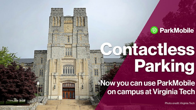 ParkMobile partners with Virginia Tech to provide new contactless parking options on Blacksburg Campus