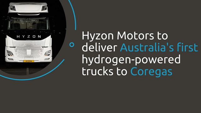 Hyzon Motors to deliver Australia's first hydrogen-powered trucks to Coregas, a Wesfarmers company
