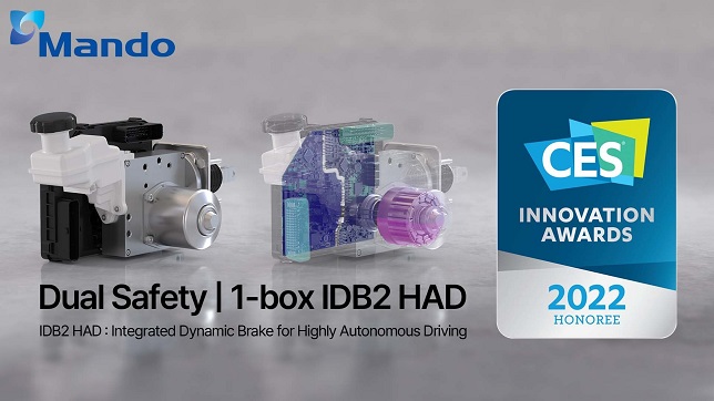 Mando wins CES 2022 Innovation Award for its brake system (IDB2 HAD)