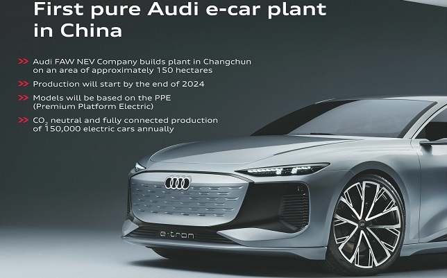 Audi new EV plant in China; 150k cars annually