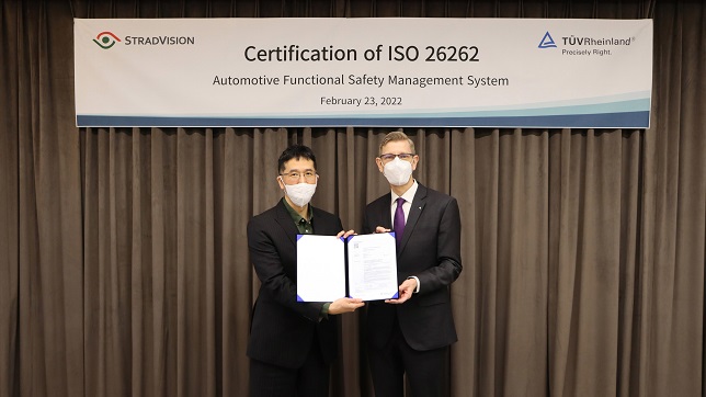 StradVision acquires ISO 26262 for automotive functional safety management