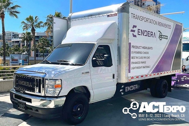 Endera showcases electric logistics truck in collaboration with Morgan Truck Body at 2022 ACT Expo