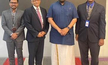 Dr. Sailesh Chittipeddi, Mr. Rajeev Chandrasekhar, Mr. N. Ganapathy Subramaniam (right to left)