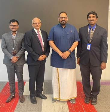 Dr. Sailesh Chittipeddi, Mr. Rajeev Chandrasekhar, Mr. N. Ganapathy Subramaniam (right to left)