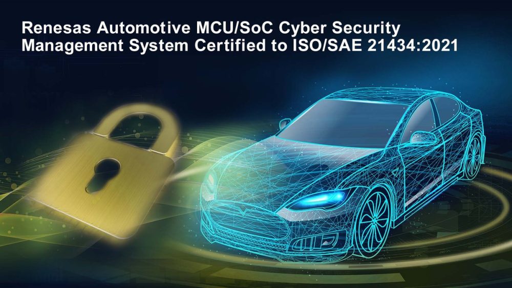 Renesas automotive MCU and SoC cybersecurity management certified to ISO/SAE 21434:2021