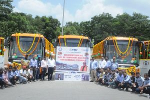 PMI electro donates 25 electric buses to Rajkot Rajpath Ltd.