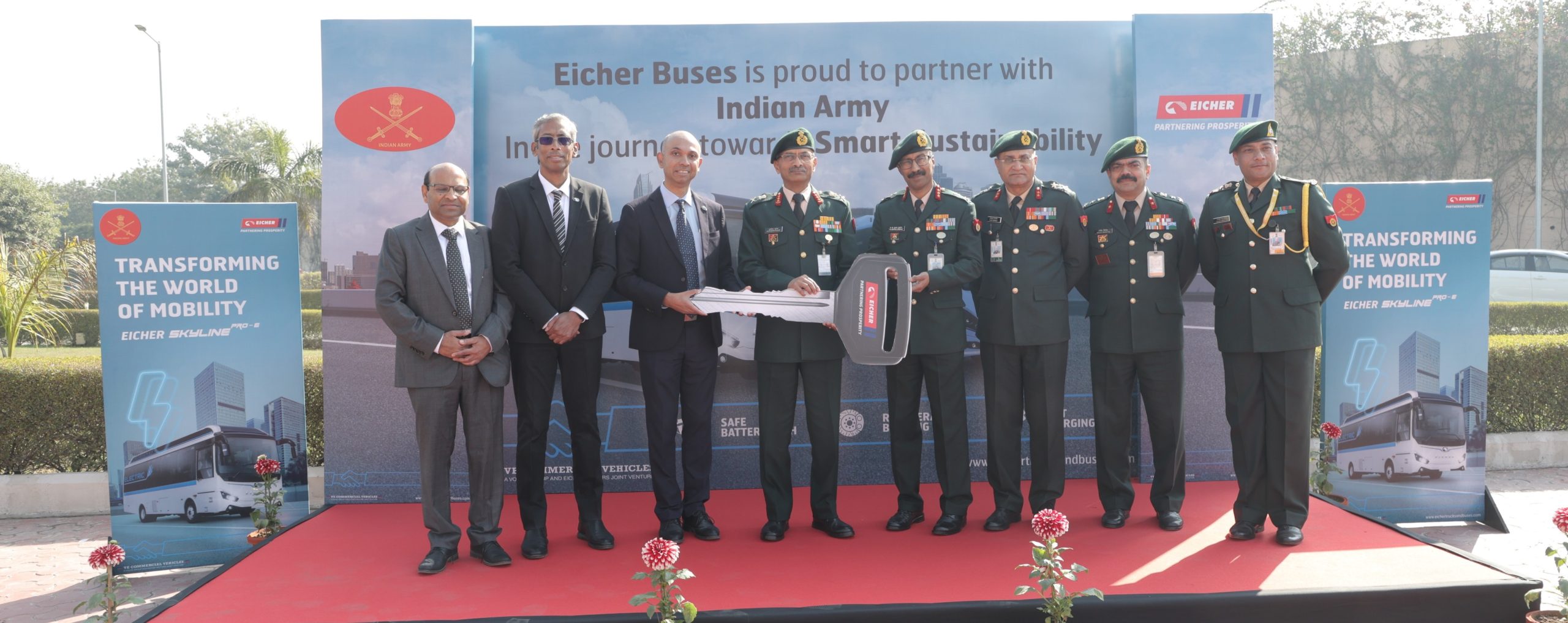 Eicher delivers 6 electric buses to Indian army