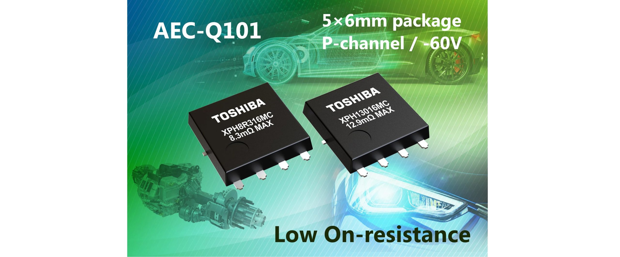 Toshiba releases 2 new -60V P-channel MOSFETs